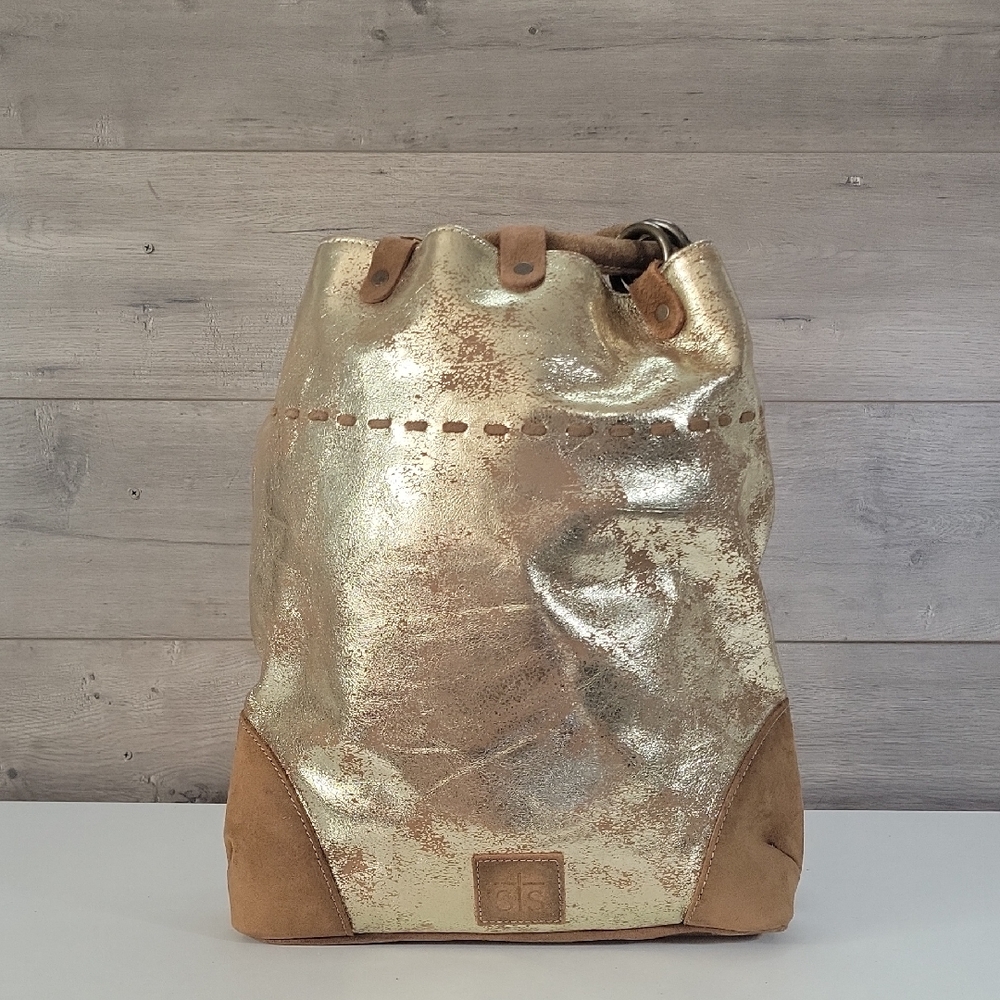 STS Ranchwear Flaxen Roan Drawstring Metallic Gold Concealed Carry Backpack Tote